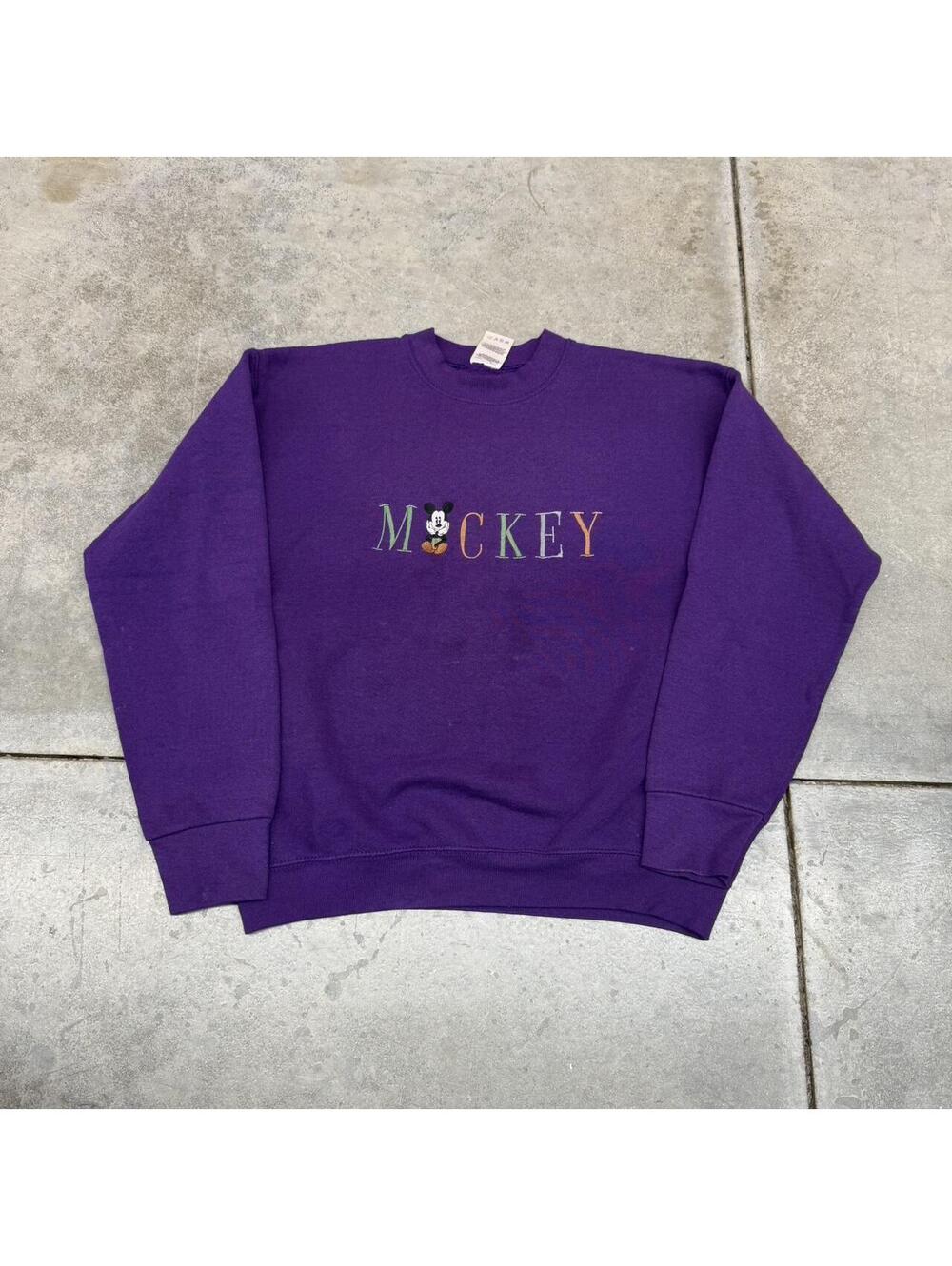 vintage mickey mouse purple made in usa disney crewneck size medium